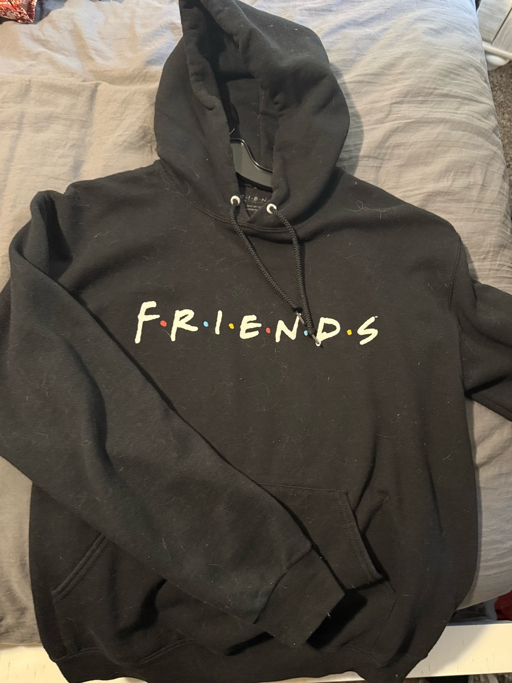 FRIENDS Black Hoodie with Multicolor Dot Logo
